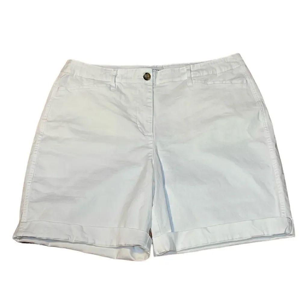 Km Rogers White shorts, midi, stretch, 14